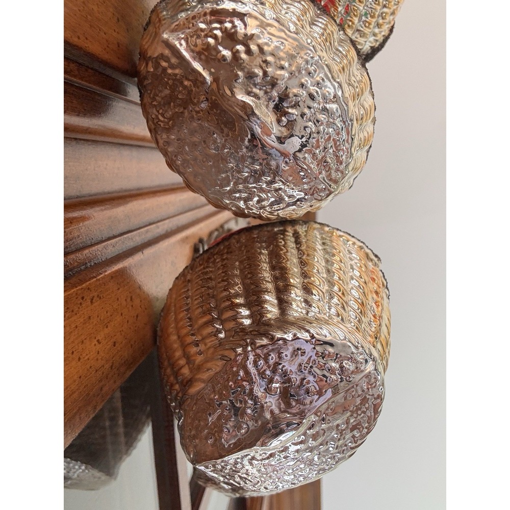 5pc Vintage German Mercury Glass Christmas Ornaments fruit basket handpainted - Picture 11 of 15